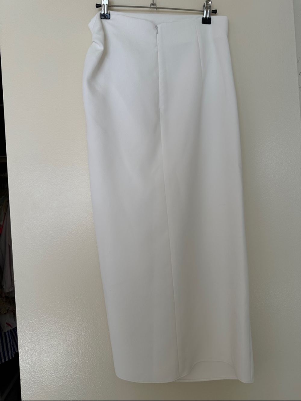 Zara White Maxi Skirt with Side Drape - Picture 3 of 5